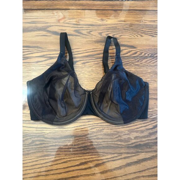 Natori Side Effect Unlined Full Coverage Mesh Underwire Bra Black Size 34DDD - Picture 1 of 4